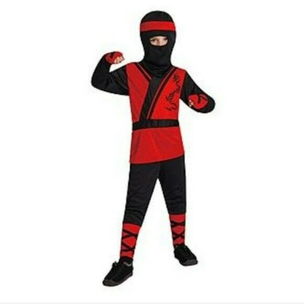 Halloween Costume Totally Ghoul Kids Red Ninja Red Black Medium‎